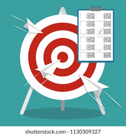 Business targeting concept. Strategy, project management. Vector icon