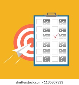 Business targeting concept. Strategy, project management. Vector icon