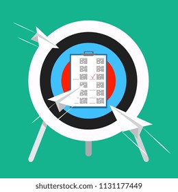 Business targeting concept. Strategy, project management. Vector icon