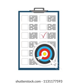 Business targeting concept. Strategy, project management. Vector icon