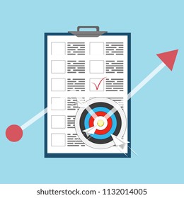 Business targeting concept. Strategy, project management. Vector icon