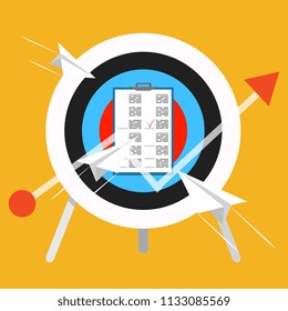 Business targeting concept. Strategy, project management. Vector icon