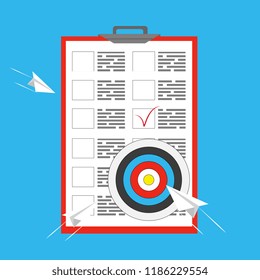 Business targeting concept. Strategy, project management. Vector icon