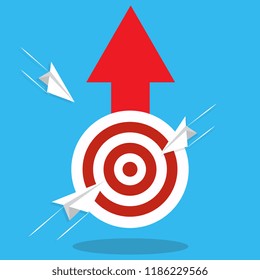 Business targeting concept. Strategy, project management. Vector icon
