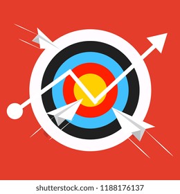 Business targeting concept. Strategy, project management. Vector icon