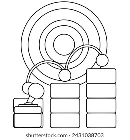 Business targeting line art. Vector illustration with business theme and line art style.
