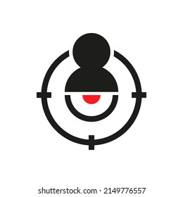 Business targeting line icon vector. Marketing target strategy symbol.