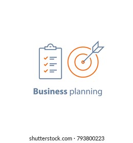 Business Targeting, Simple Solution, Successful Strategy, Project Management, Improvement Checklist, Survey Clipboard, Enrollment Concept, Opinion Poll, Terms And Conditions, Vector Thin Line Icon