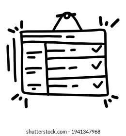 Business task hand drawn icon design, outline black, doodle icon, vector icon