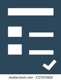 Business task list icon. Report, checklist symbol. Flat icon design.