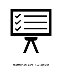 Business tasks, checklist icon, vector graphics
