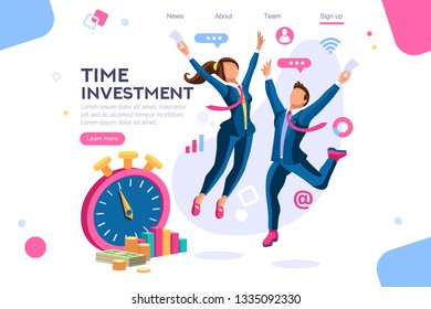 Business tasks schedule week. Clock, blackboard, computer graphic. Task background, flat color icons, creative illustrations, isometric infographic images, web banner - Vector