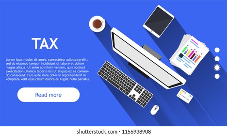 Business tax vector money finance symbol account concept. Income sign management data form balance paymeny profit. Analysis currency icon web banner economic. Marketing flat payroll illustration.