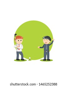 business teaches golf design vector illustration