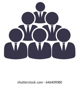 Business Team 6 People Flat Vector Icon