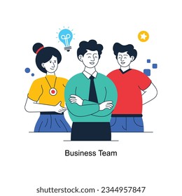 vector de concepto abstracto de equipo de negocios en una ilustración de material de estilo plano