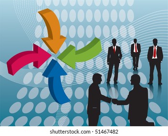 business team blue background