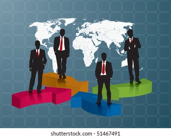 business team blue background