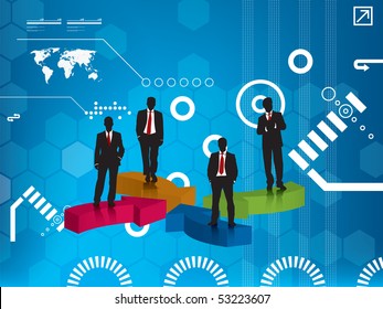 business team blue background