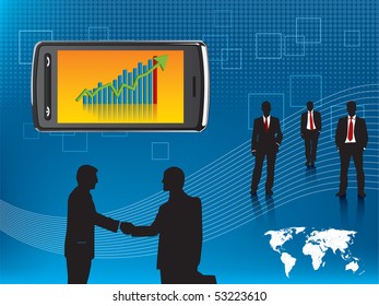 business team blue background