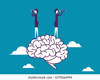 Business Team Brain Working Vector Illustration Stock Vector (Royalty ...