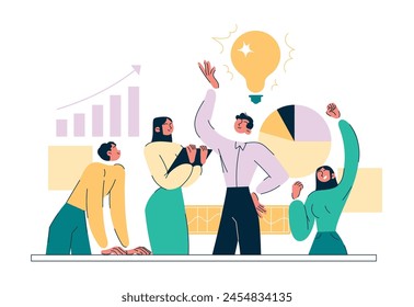 Business team brainstorm, idea discussion, finding solution