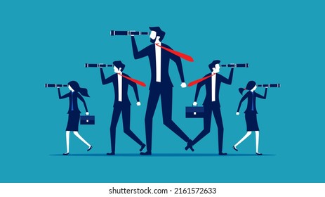 Business team. Brainstorming and combining multiple professional colleagues. business concept vector illustration