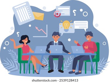 Equipe de negócios debatendo e discutindo projeto de start-up