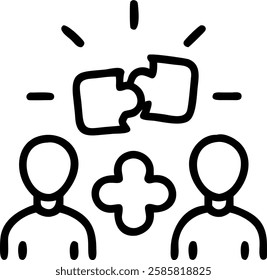 Business team brainstorming puzzle strategies with bokeh digital art background copy space above. concept as A business team brainstorming puzzle strategies with a bokeh digital art background represe