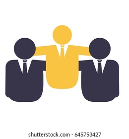 Business team building flat vector icon