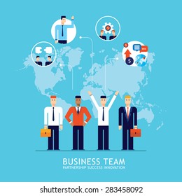 Business team Businessman successful teamwork Partnership concept Flat design