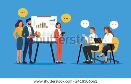 The business team, comprised of skilled professionals and innovators, is enthusiastically presenting their well-developed business proposal to a group of potential investors