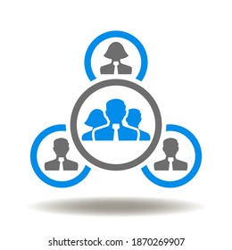 Business team connection icon vector. Business People Network Communication Symbol.