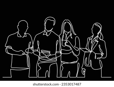 business team - continuous line drawing