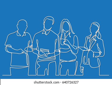 business team - continuous line drawing