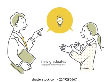 business team conversations, line illustrations