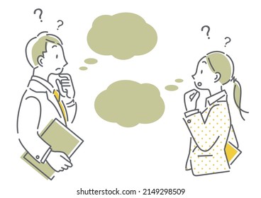 business team conversations, line illustrations