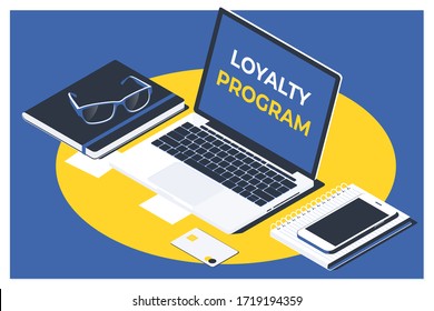 Business team. Customer Loyalty Service Support. Flat Vector isometric illustration