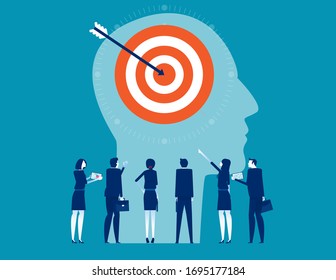 Business team customer target development for marketing. Data analysis purchaser concept