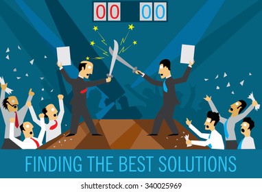 business team defend their point of view