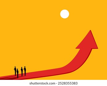 A equipe de negócios está determinada a obter sucesso e progresso nos negócios