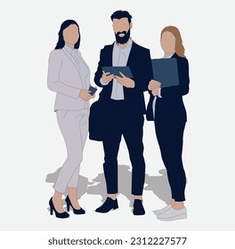  business team discussing business during an informal meeting vector