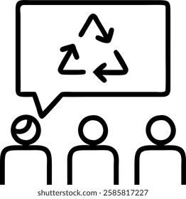 Business team discussing eco friendly packaging solutions with recycling symbols on whiteboard concept as Team of professionals brainstorming sustainable packaging ideas in a modern office with recycl