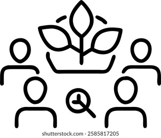 Business team discussing sustainable strategies concept as A diverse group of professionals in a modern office setting engaged in a meeting focused on implementing eco friendly business practices. in