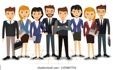 Business team of employees vector illustration