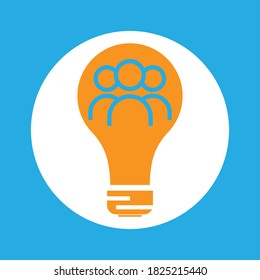 Business team flat icon. Business network building ideas icon. Design template vector