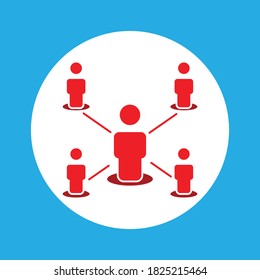 Business team flat icon. Business network work icon. Design template vector