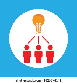 Icono plano del equipo de negocios. icono de idea de red empresarial. vector de plantilla de diseño