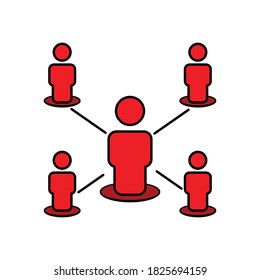 Business team flat icon. Business network icon. Design template vector