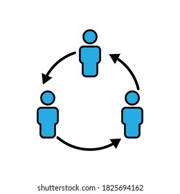 Business team flat icon. Business network icon. Design template vector